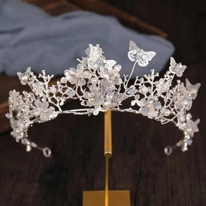 Luxury Crystal Pearl Bridal Jewelry Set with Crown