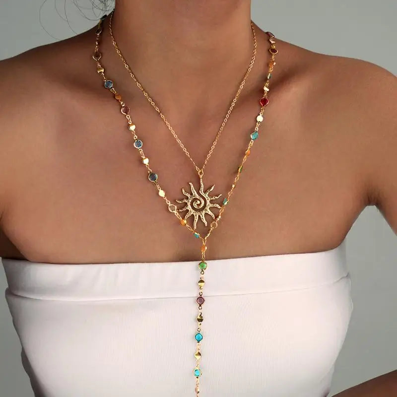 Exquisite Crystal Tassel Necklace - Shiny Rhinestone Choker