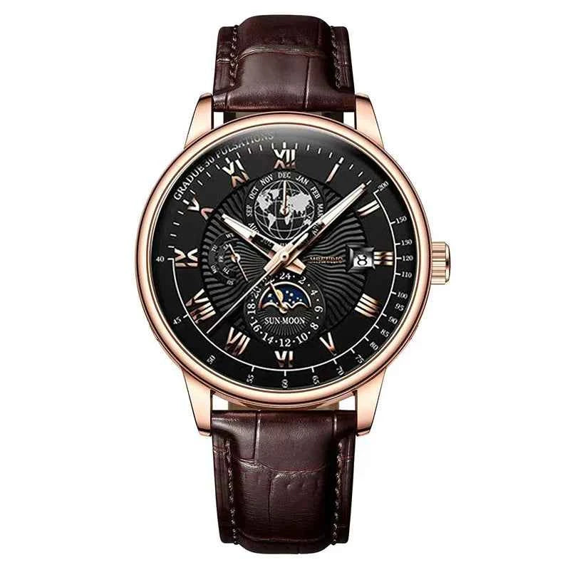 Elegant Men's Quartz Leather Watch - Versatile Business Style