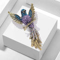 Exquisite Crystal Hummingbird Brooch - Luxury Gold Pin