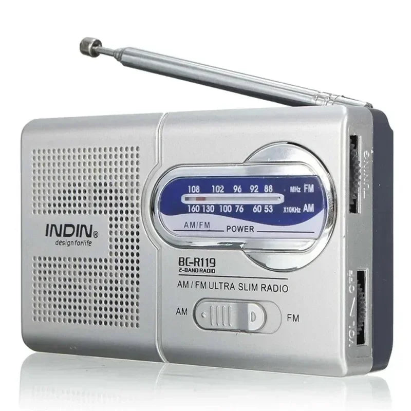 Compact Portable Emergency Radio - AM FM Battery Operated