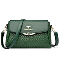 Designer Knitting Handbag - Elegant PU Leather