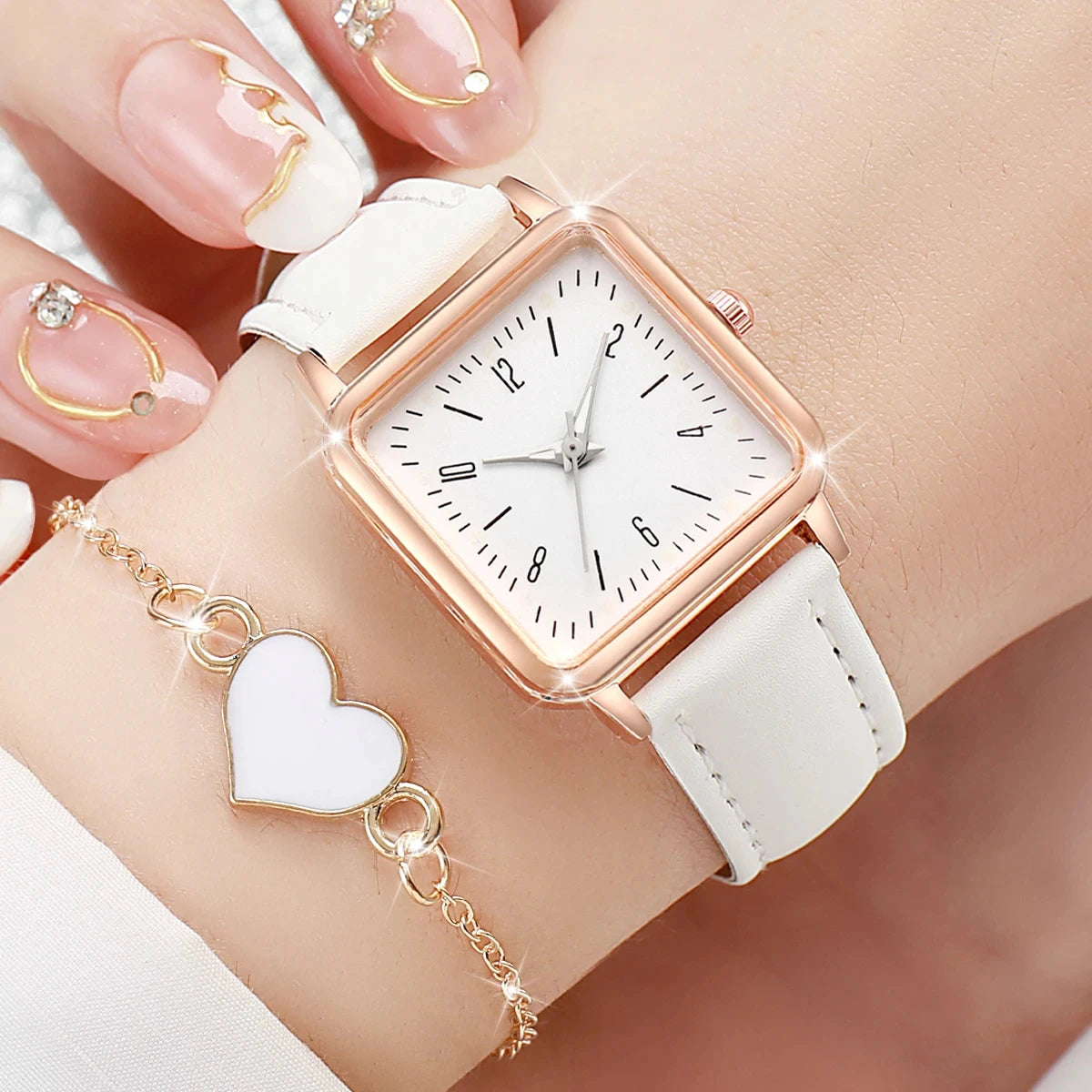 Minimalist Quartz Watch - Luxury Leather Belt & Bracelet Set