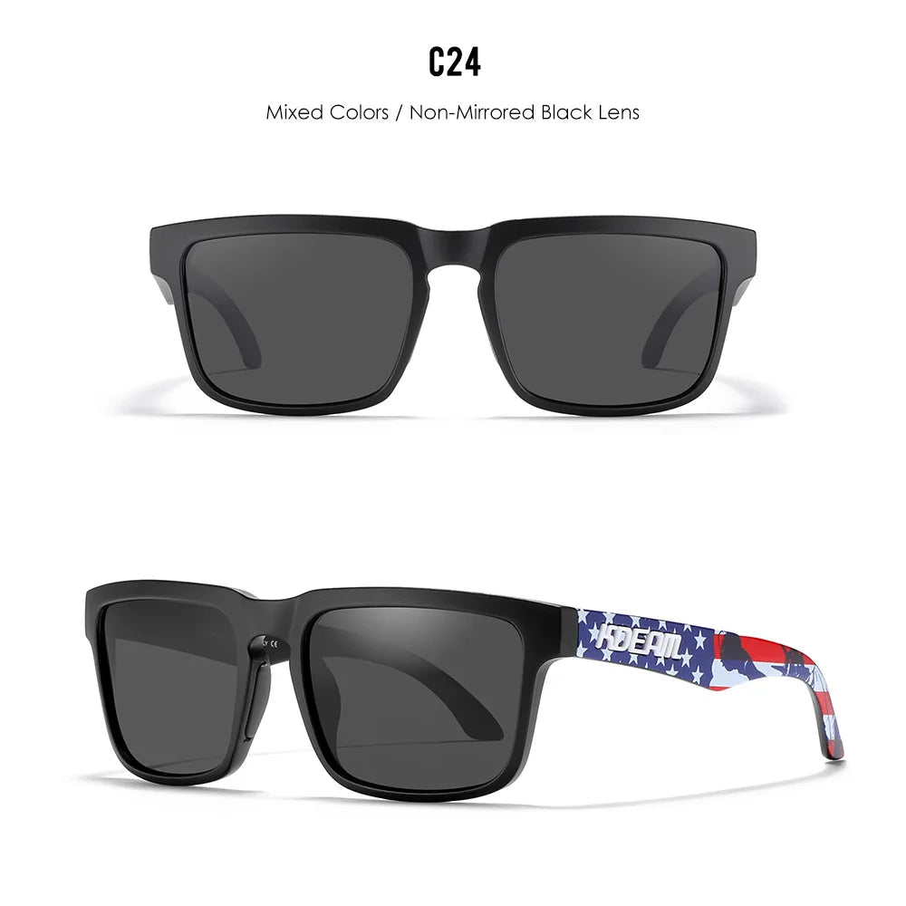 Premium Men Square Sunglasses - Polarized UV Protection & Mirrored Lens