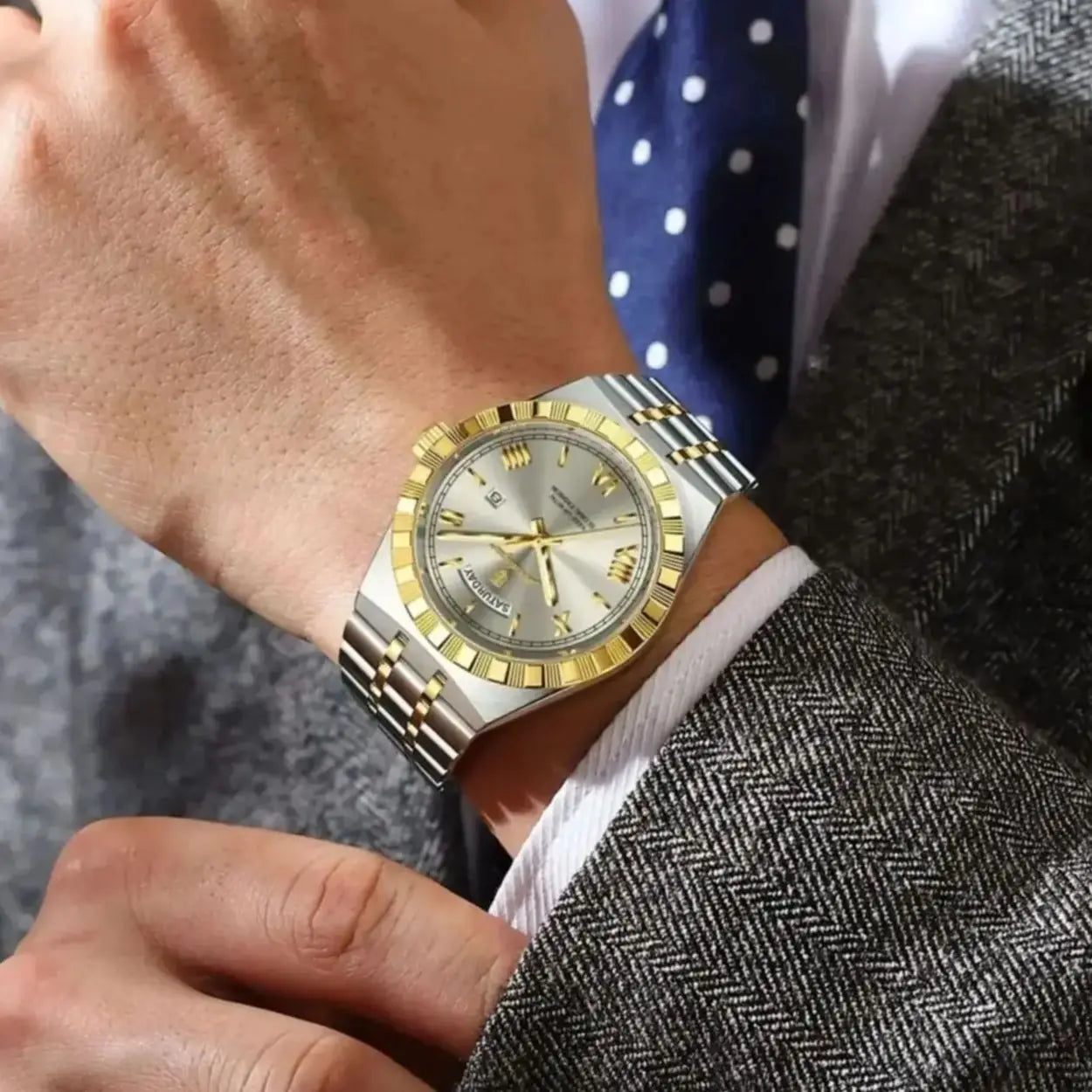Luxury Men's Quartz Watch - Water Resistant & Luminous