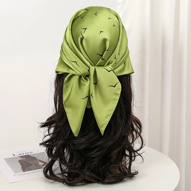 Luxury Square Silk Scarf - Satin Hair Bandana & Neckerchief