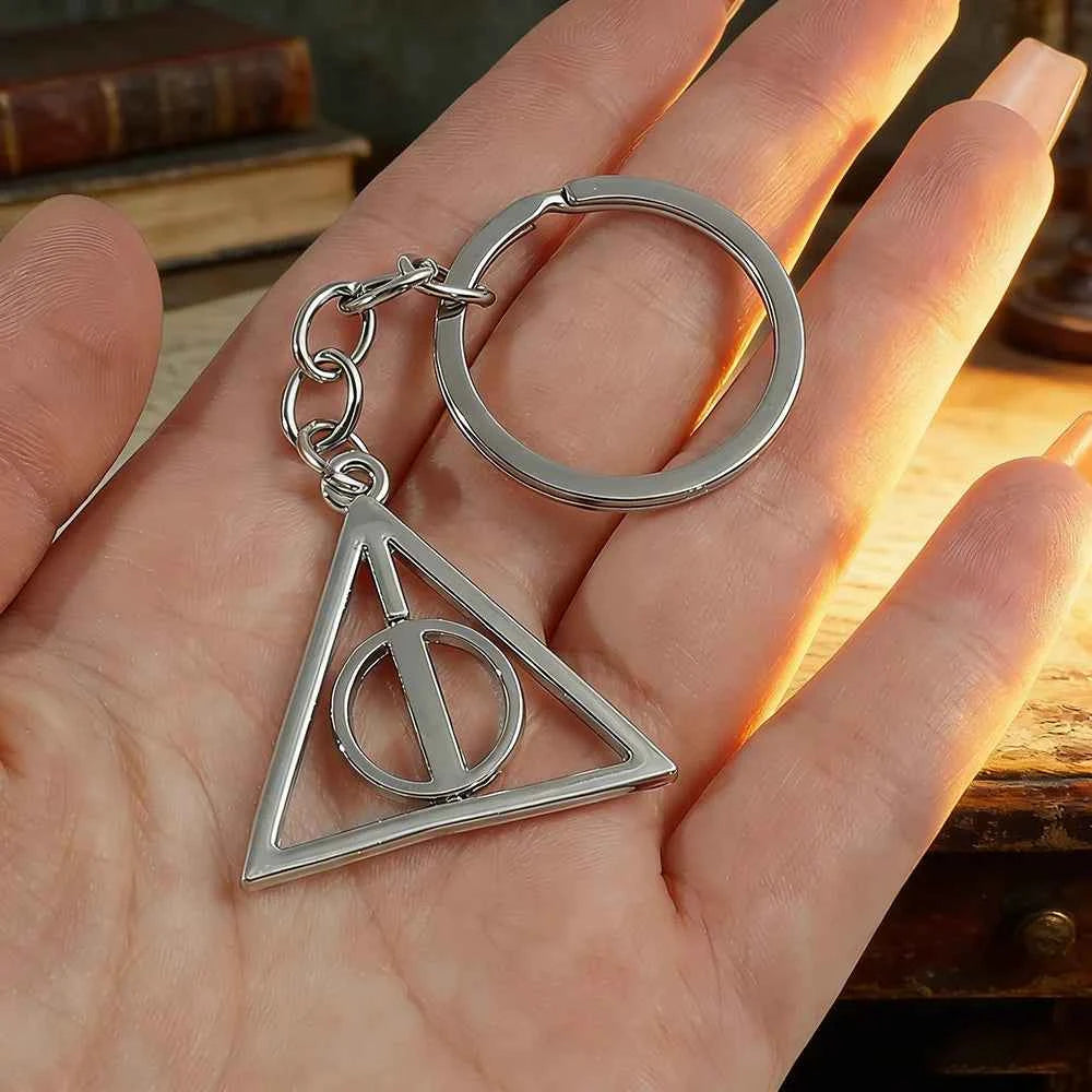 Deathly Hallows Keychain - Premium Rotated Metal Bag Accessory