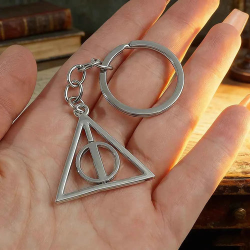 Deathly Hallows Keychain - Premium Rotated Metal Bag Accessory