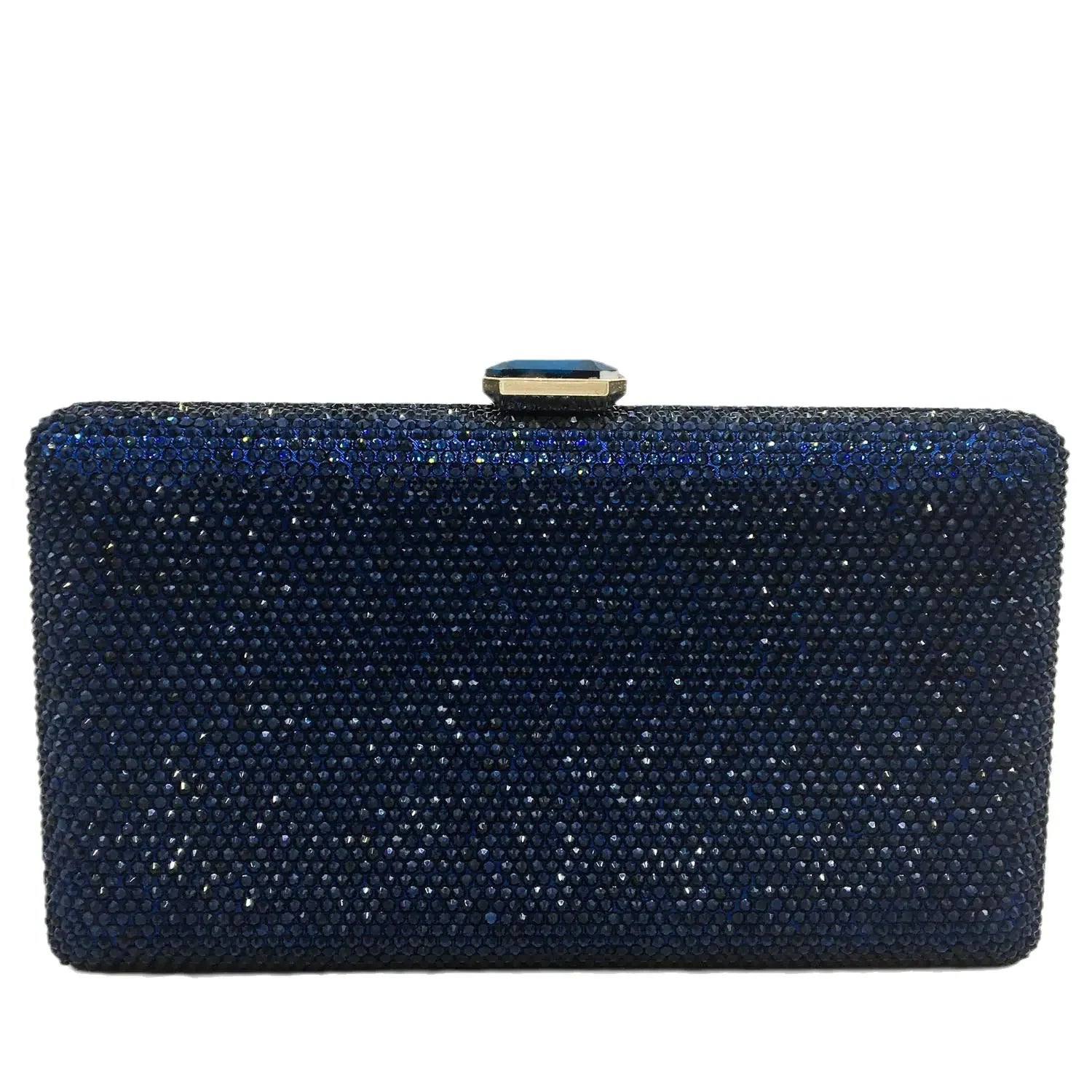 Elegant Crystal Evening Clutch - Luxury Rhinestone Box Handbag