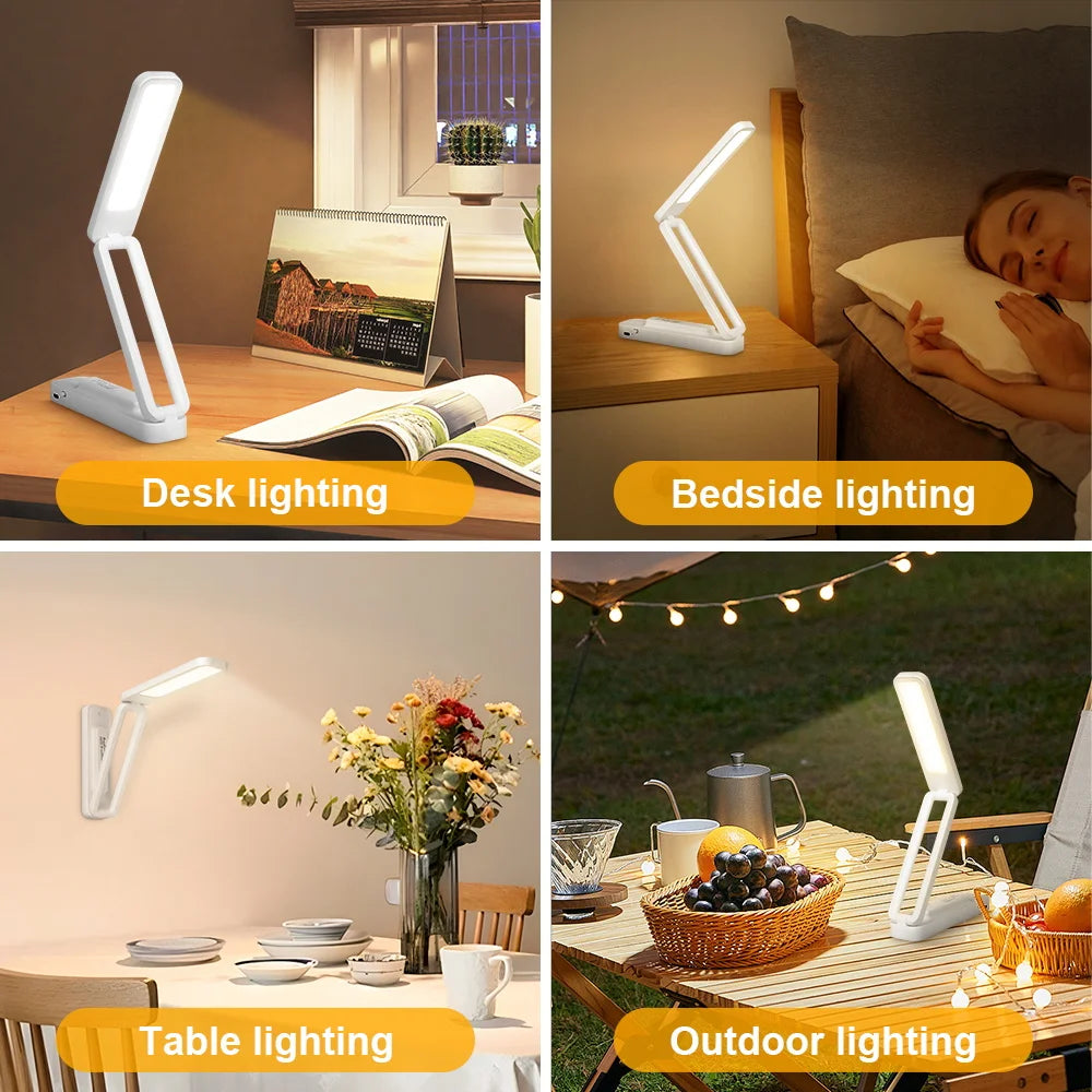 Premium USB Rechargeable Desk Lamp - 3-Color Dimmable Touch