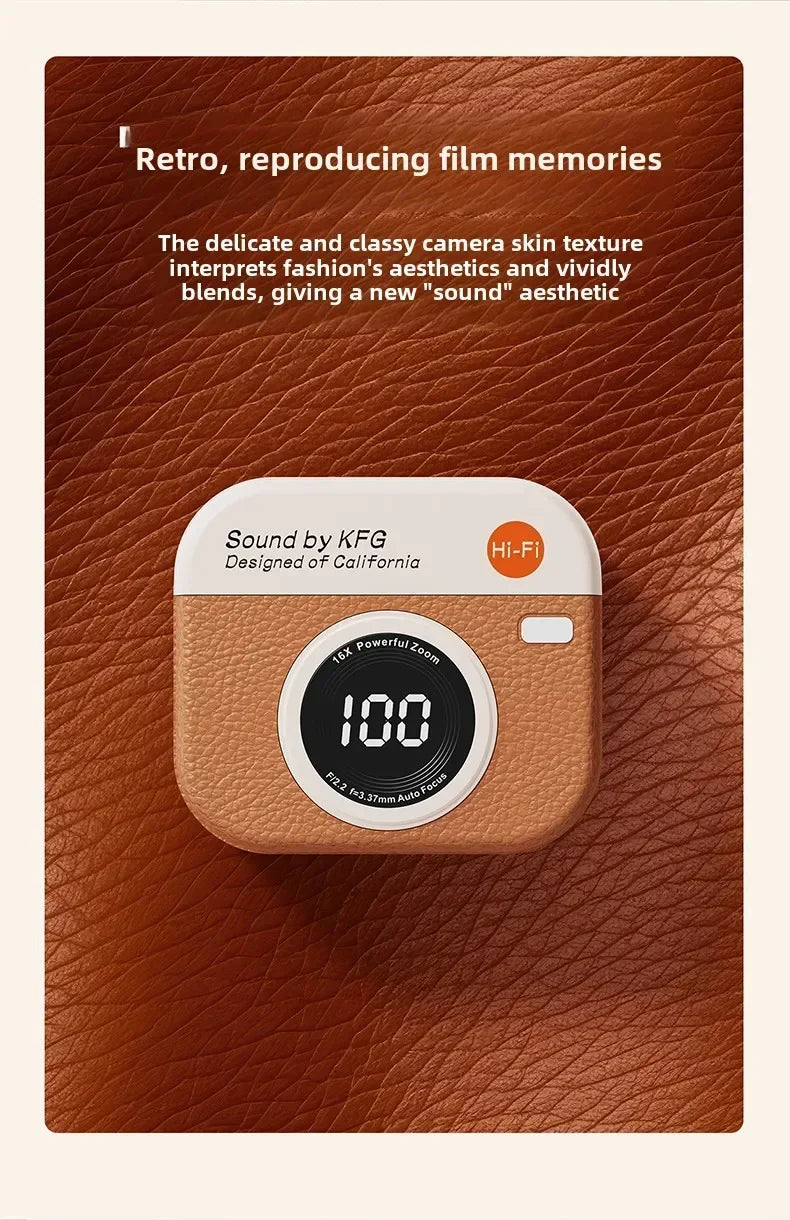 Retro Camera Wireless Sports Headphones - Sweatproof & Long Battery