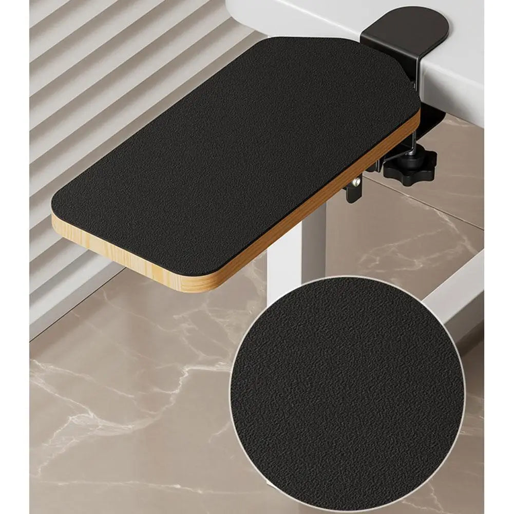 Desk Arm Rest Pad - 90 degree adjustable wooden wrist support for computer desk