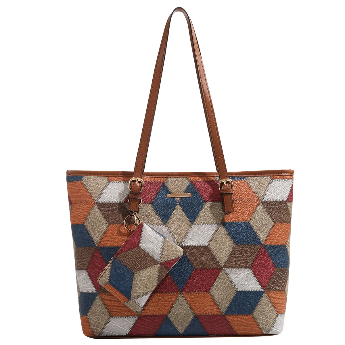 Elegant Women's Shoulder Bag - Chic Cross Pattern