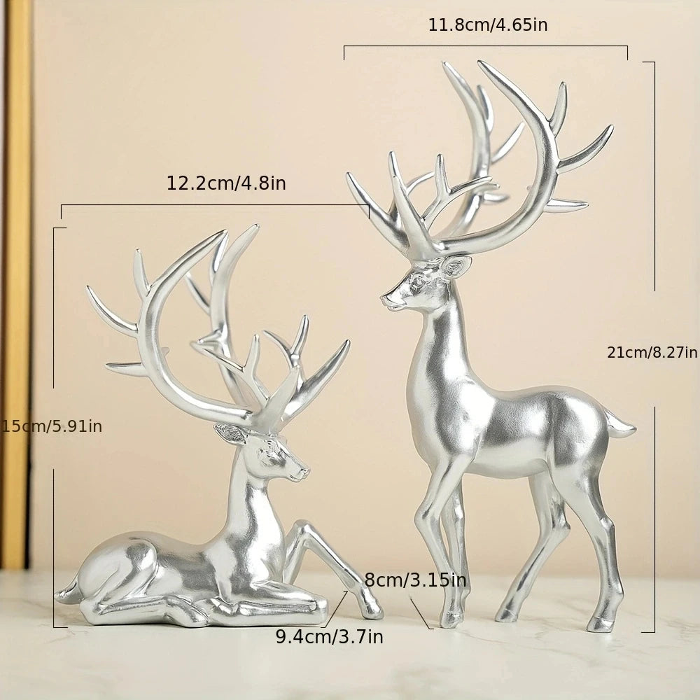 Modern Light Luxury Elk Ornament Set - Elegant Tabletop Decor