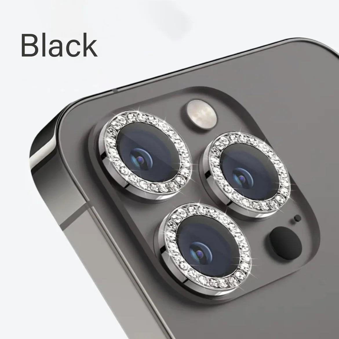 Glitter Camera Lens Protector - 9H Tempered Glass & Metal Ring