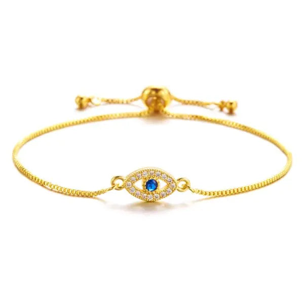 Luxury Geometric Gold Zircon Bracelet - Square Design