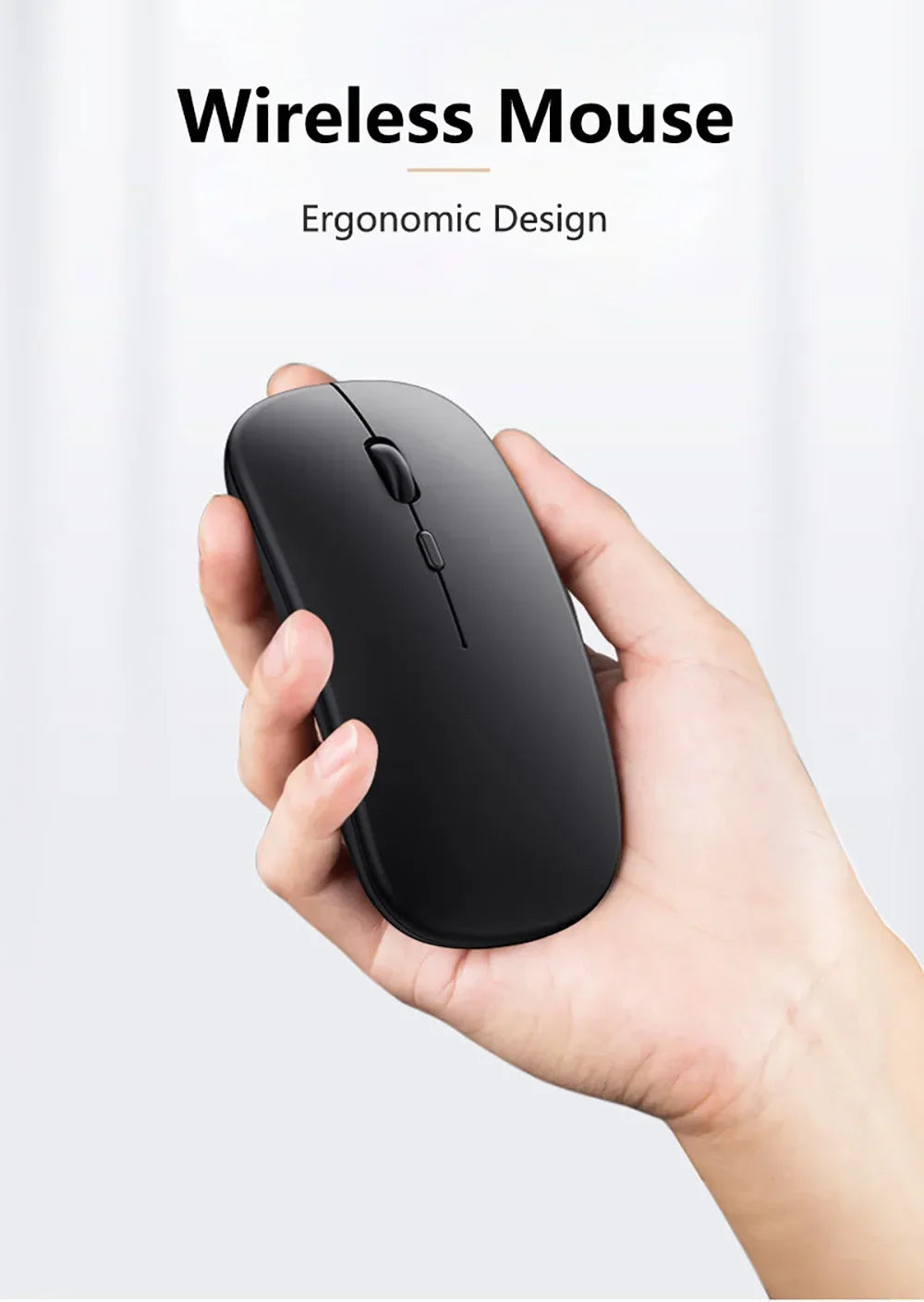 Wireless Gaming Mouse - Rechargeable & Silent Click