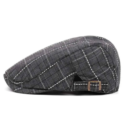 Spring and Summer Thin Breathable Cap Men's British Retro Beret Women's Bud Top Hat Casual Plaid Visors Hat for Dad