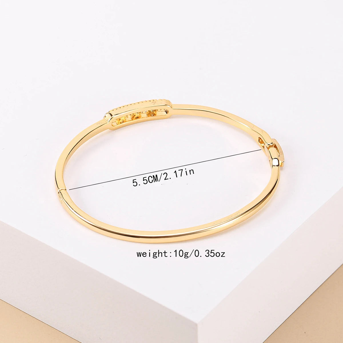 Elegant 18k Gold Plated Bangle - Copper Zircon Bracelet