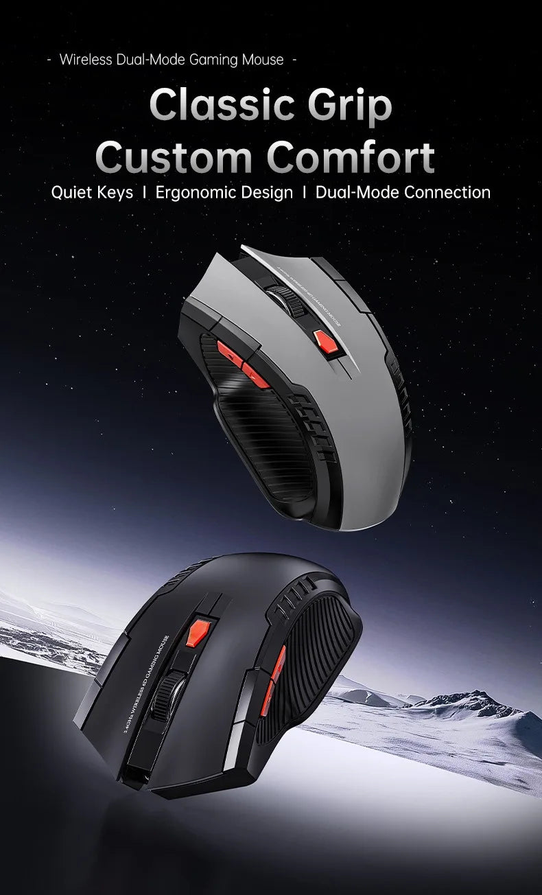 Premium Silent Wireless Mouse - 1600DPI Ergonomic Design