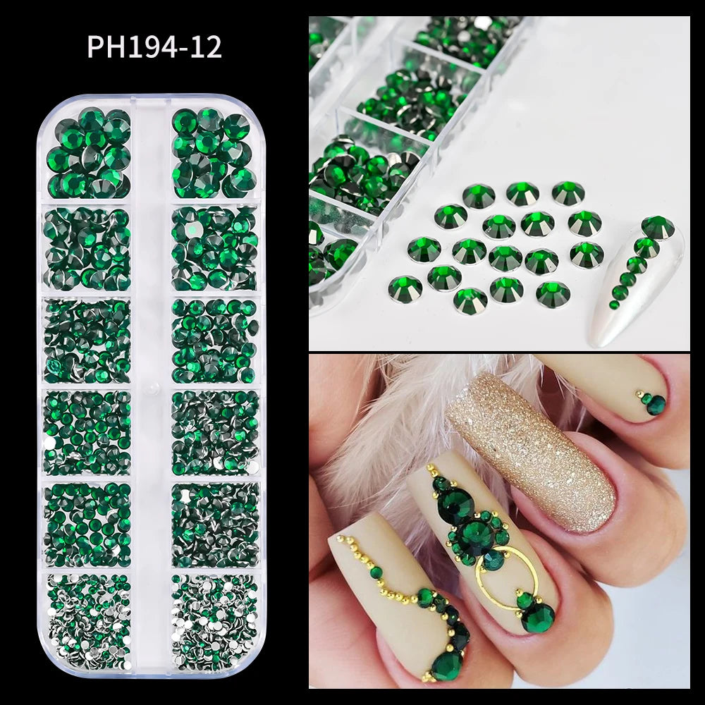 Luxury Pink Nail Rhinestones - Crystal Glitter Charms & Gems