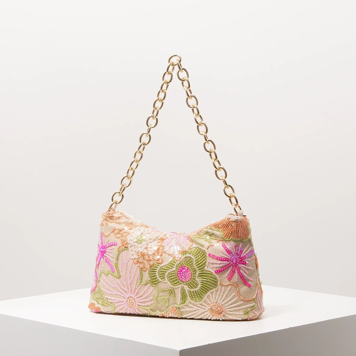 Elegant Embroidered Sequin Bag