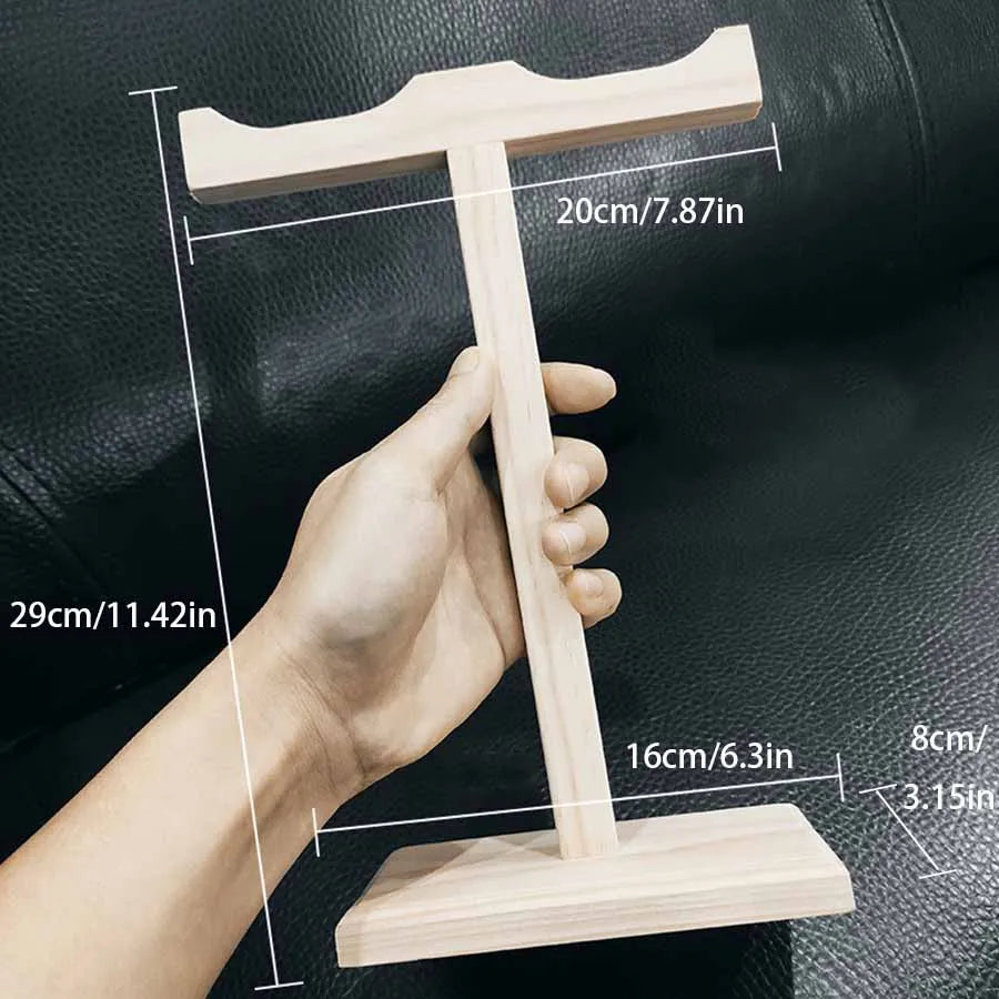 Premium Solid Wood Headphone Stand – Wall Mount & Desk Display