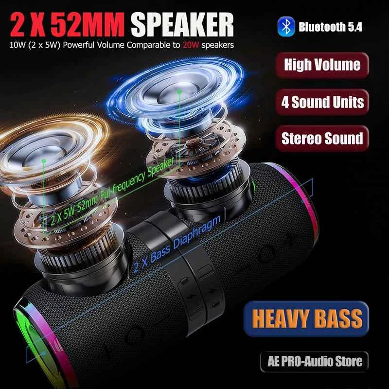 Premium Portable Bluetooth Speaker - Waterproof TWS Stereo Sound