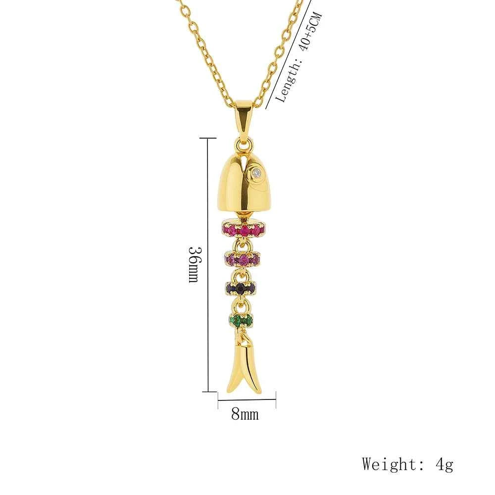 Elegant Stainless Steel Fish Necklace - Light Luxury Jewelry