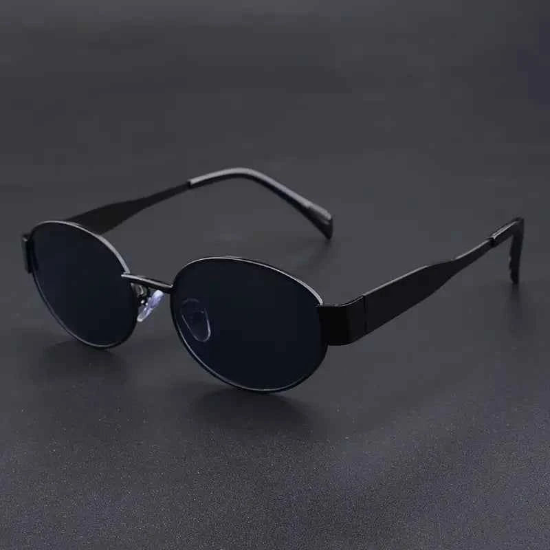 Luxury Metal Oval Sunglasses - UV400 Designer Eyewear