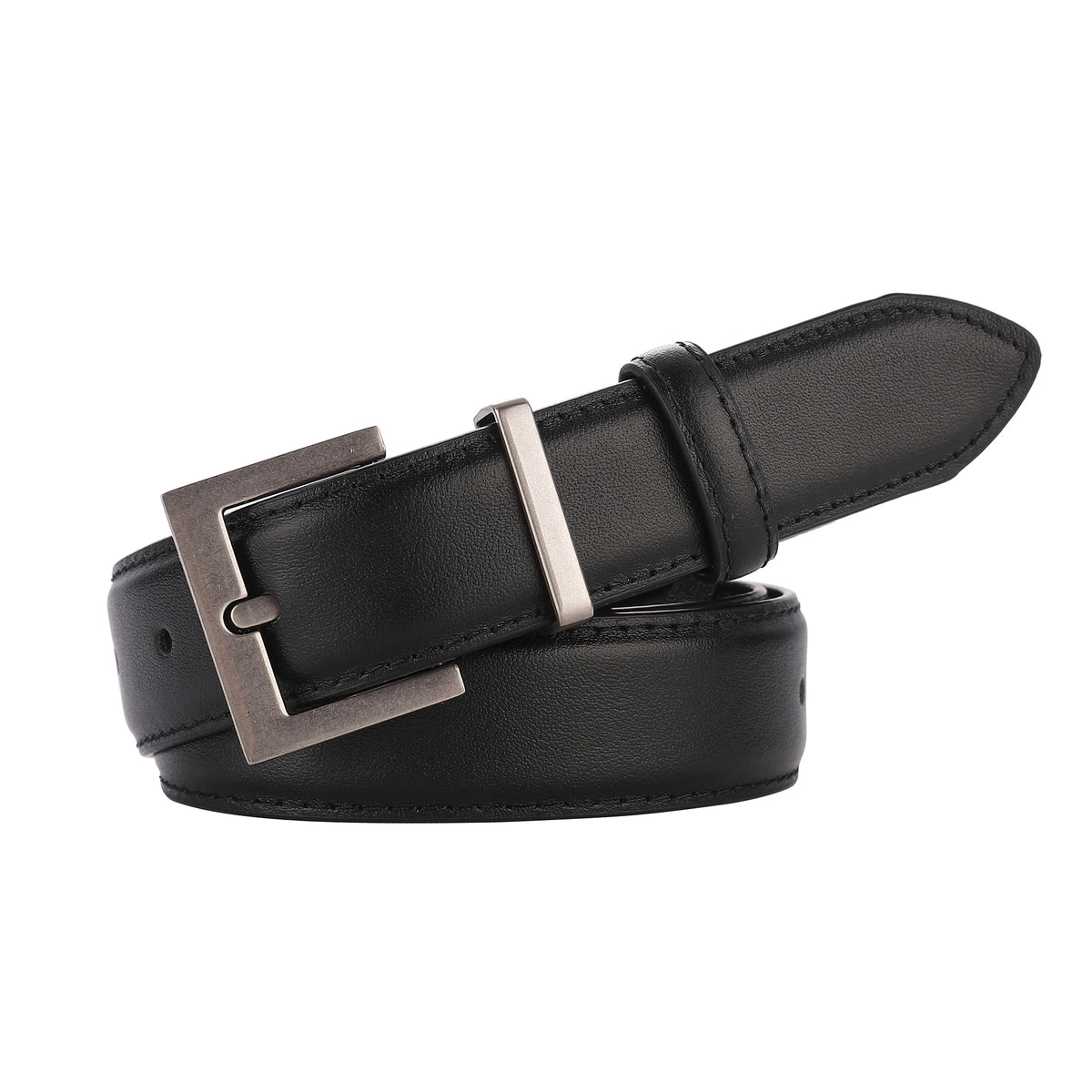 Luxury Cowhide Leather Belt - Adjustable Square Buckle