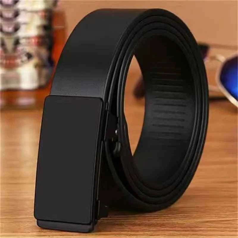 Luxury Genuine Leather Men's Belt with Automatic Buckle