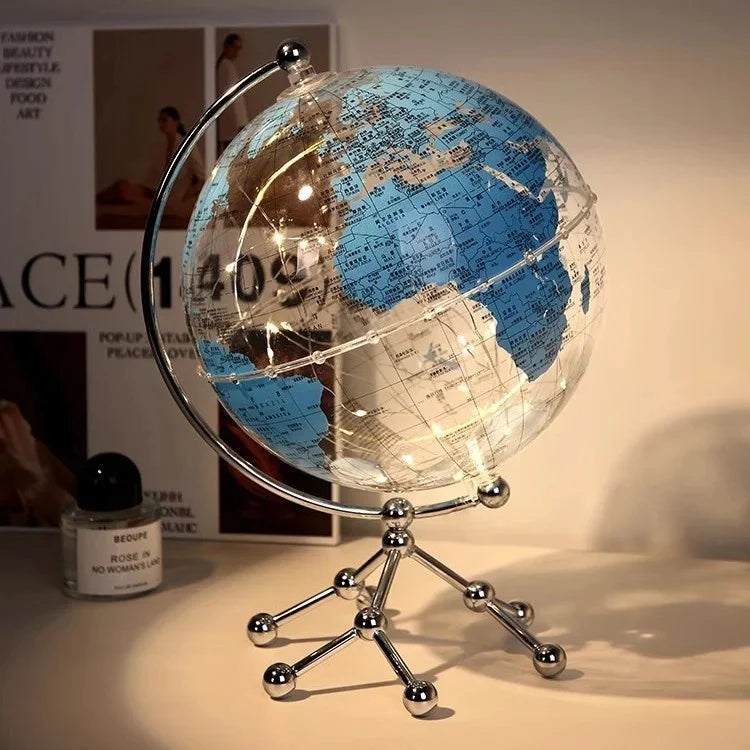 Elegant Modern Globe Ornament - Sailboat Metal Sculpture