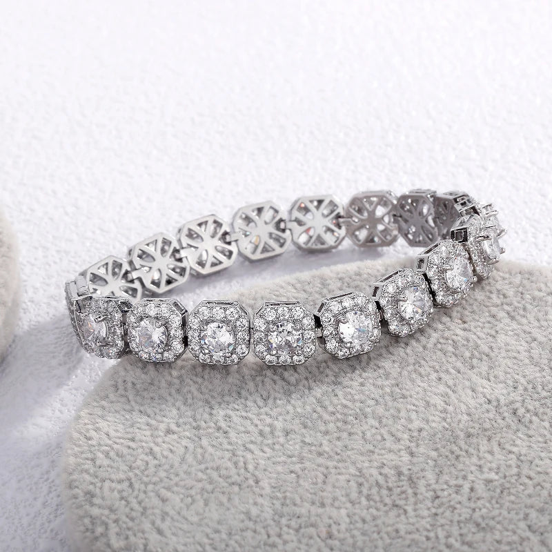 Luxury Men's Crystal Tennis Bracelet - Zirconia Pave