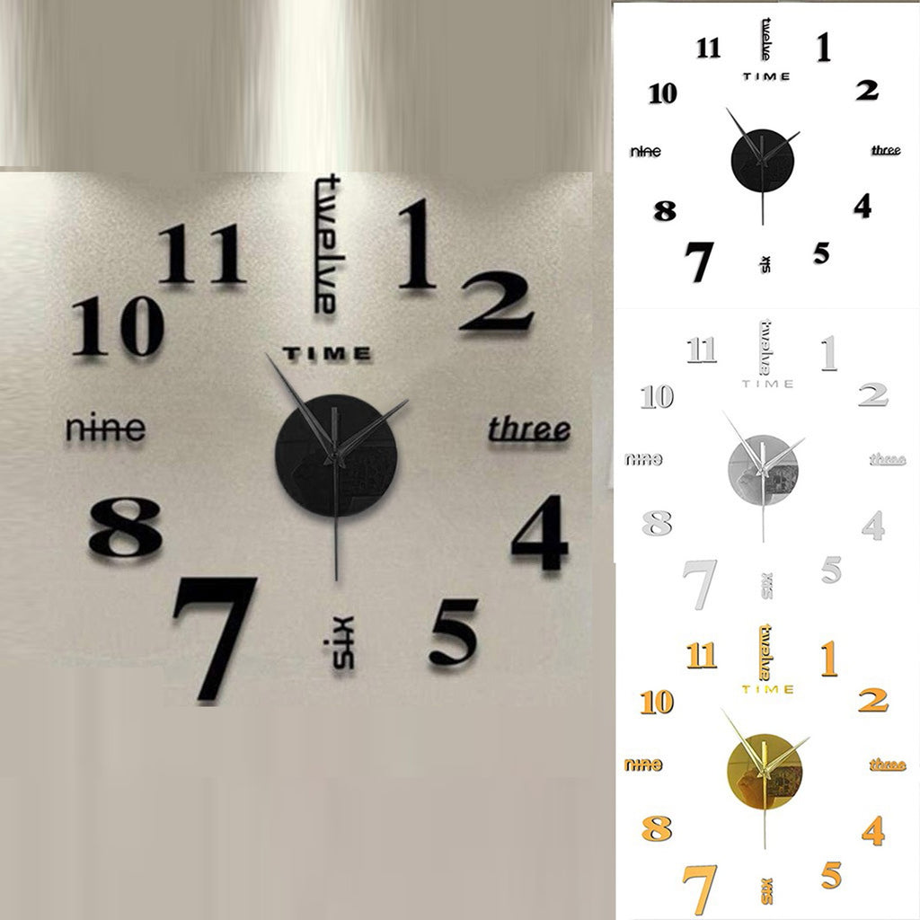 Elegant DIY Wall Clock - Mute Digital Sticker Design
