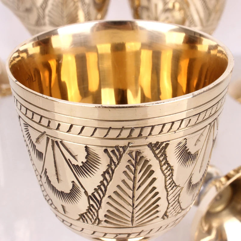 Elegant Pure Brass Wine Glass - Handmade Small Goblet