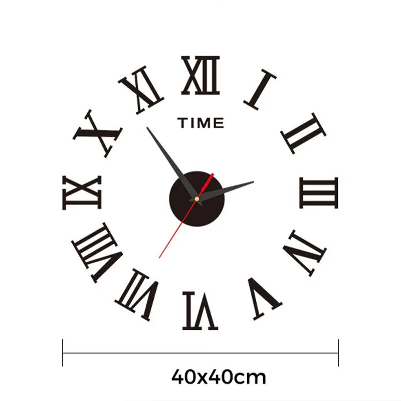 Elegant 3D Acrylic Wall Clock - Roman Numerals Mirror Design