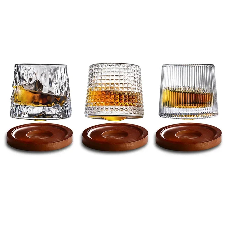 Premium Rotatable Whiskey Glass - Novelty Old Fashioned Design