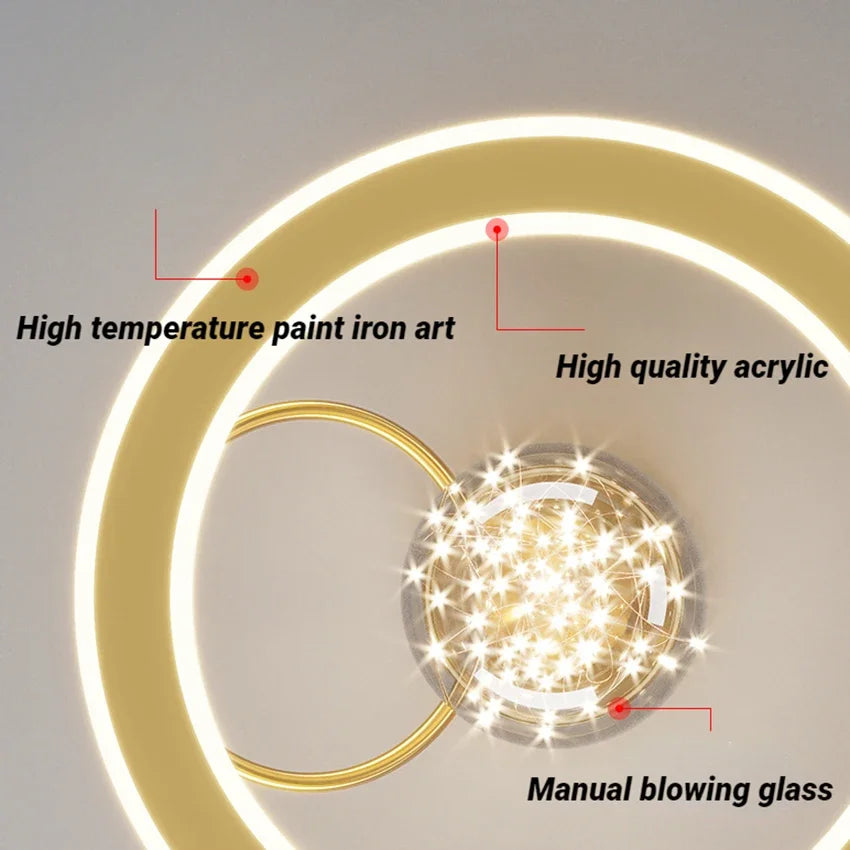 Modern Golden Glass Ball Ceiling Lamp - Luxury Home Decor Fixture