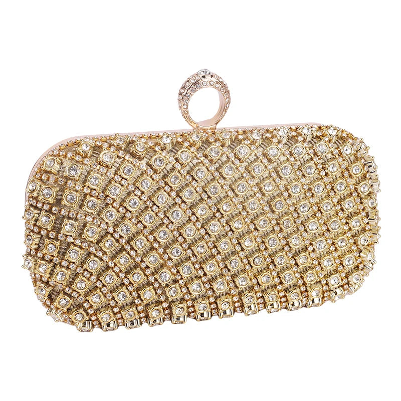 Elegant Rhinestone Evening Bag - Luxury Chain Shoulder Purse
