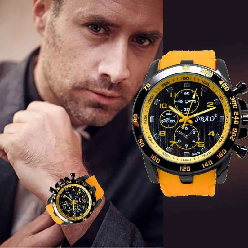 Luxury Men's Quartz Watch - Waterproof Silicone Strap