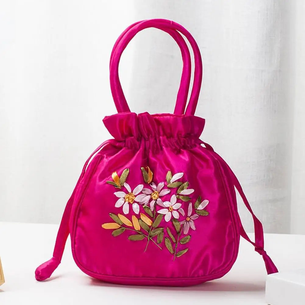 Elegant Embroidery Drawstring Bag - Vintage Hanfu Accessory
