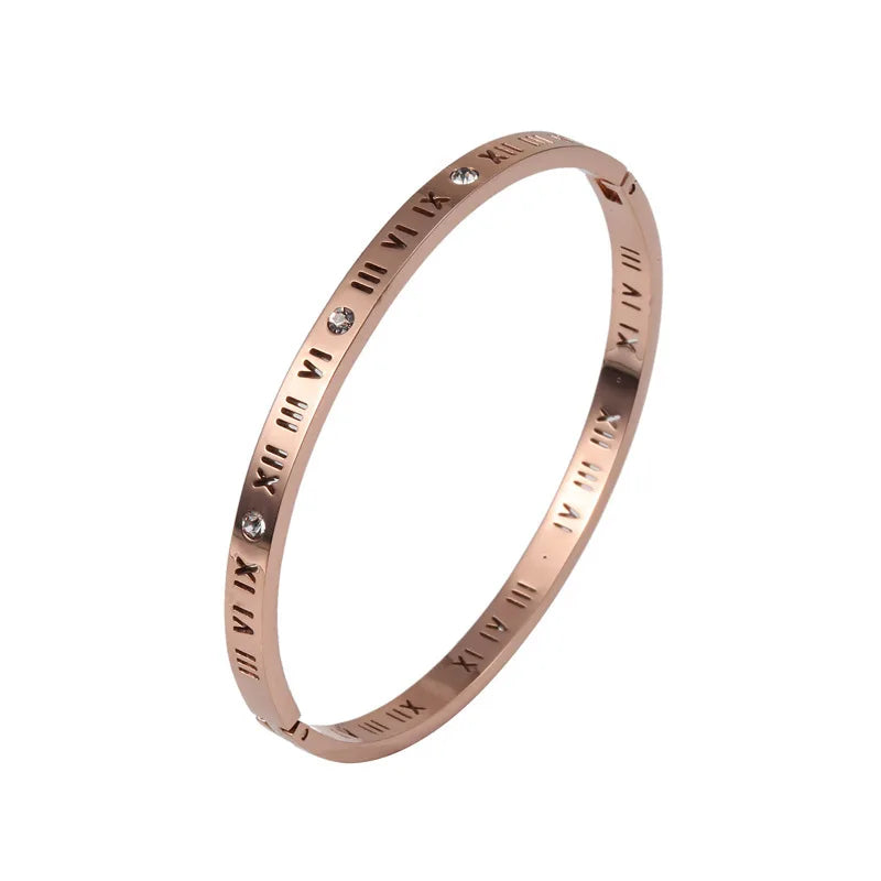 Luxury Roman Numerals Bracelet - Stainless Steel Elegance