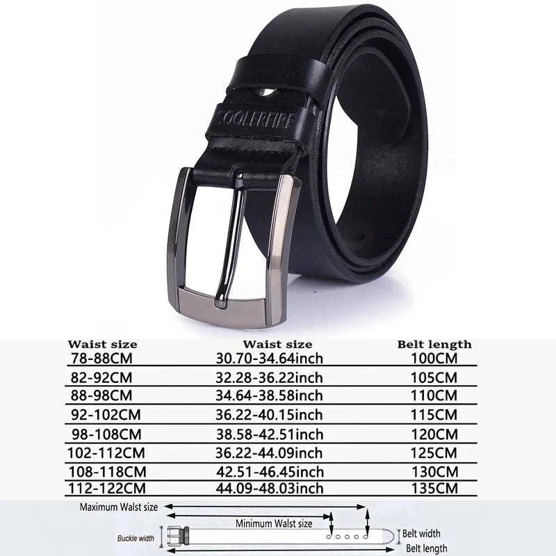 Luxury Genuine Leather Belt - Premium Cowskin Fashion Strap