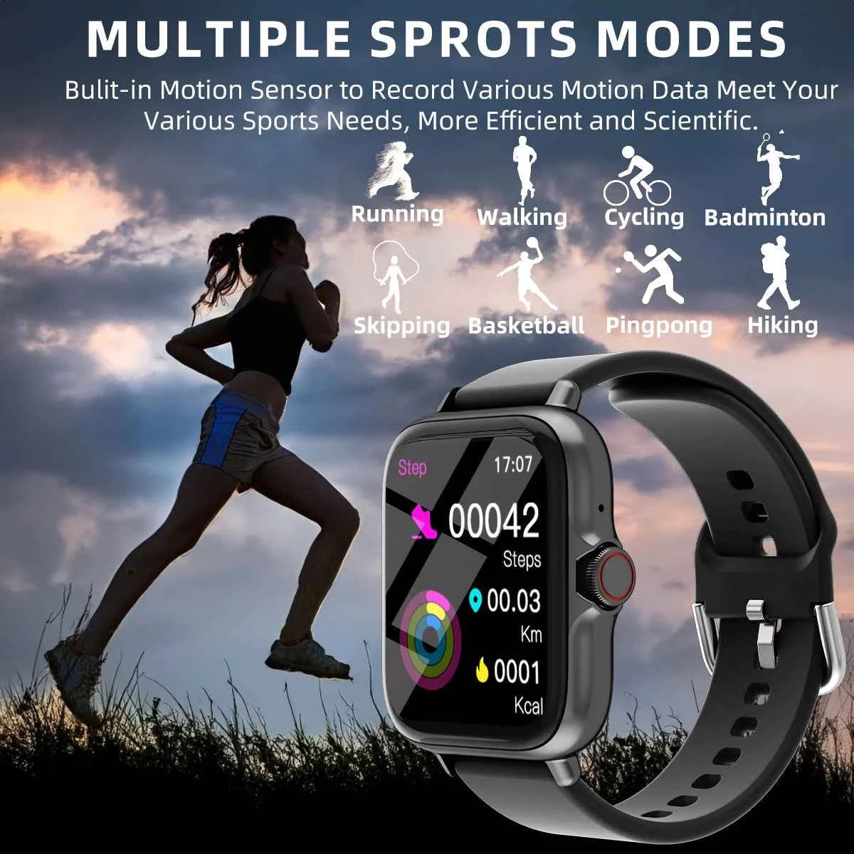 Waterproof Smart Watch - 1.83'' Display with Bluetooth Calls