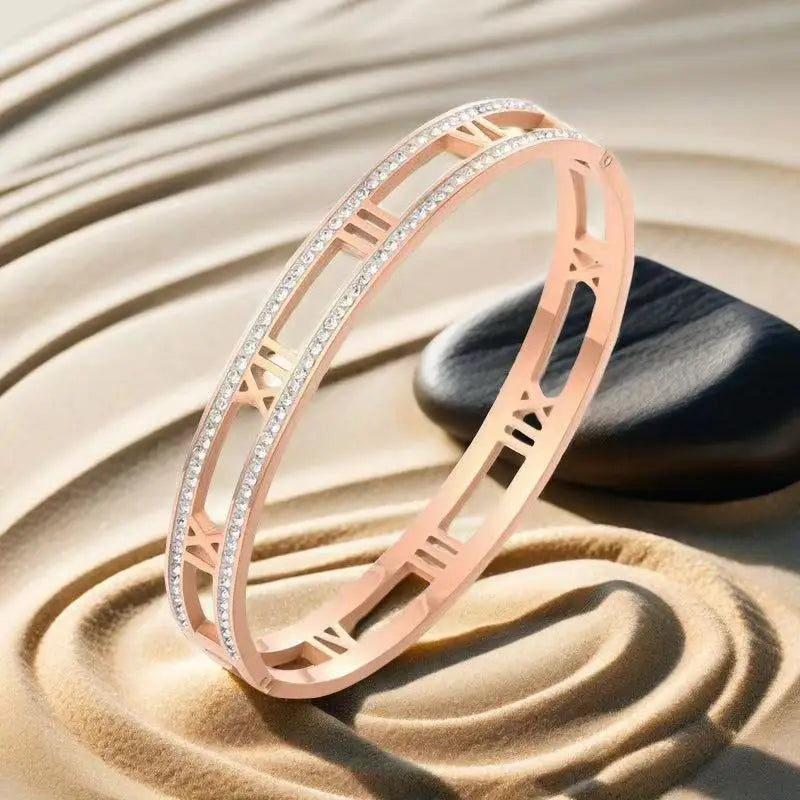 Luxury Roman Numerals Bracelet - Stainless Steel Elegance