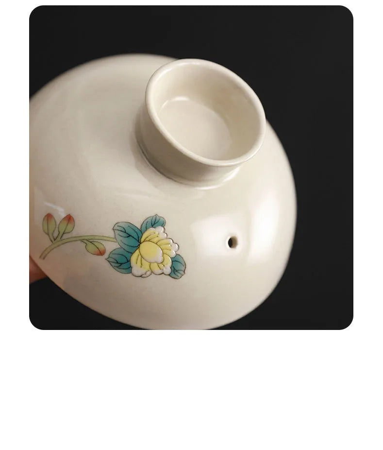 Elegant Portable Travel Tea Set - Hand-painted Ceramic Teaware