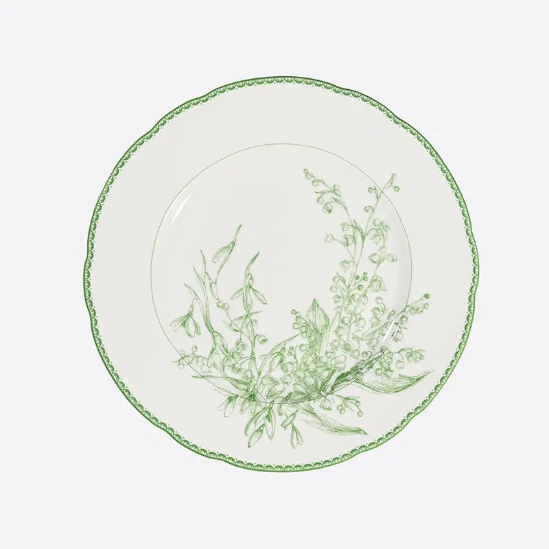 Elegant Ceramic Dinner Plate Set - 24 Piece Floral Design
