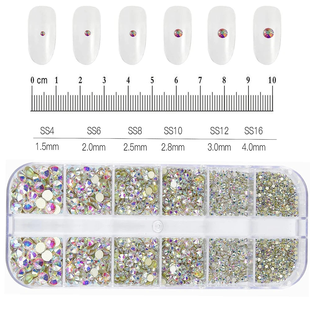 Luxury Crystal Chain Nail Charms - Rhinestone Diamond Art