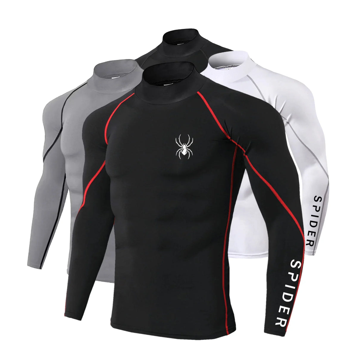 Premium Mens Compression Long Sleeve - Quick Dry Spider Print